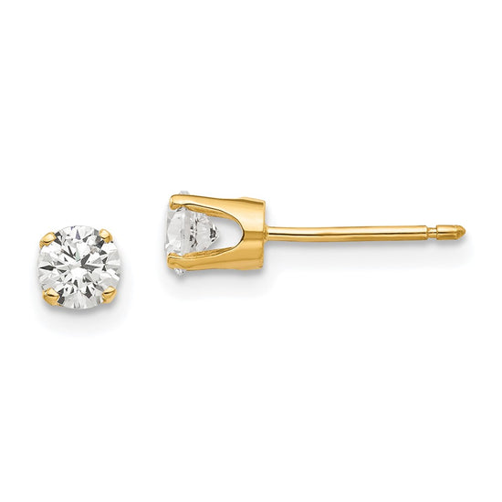 Gold CZ Stud Earrings