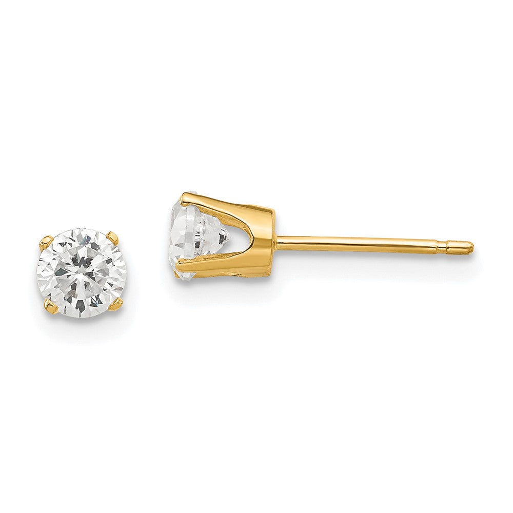 Gold CZ Stud Earrings