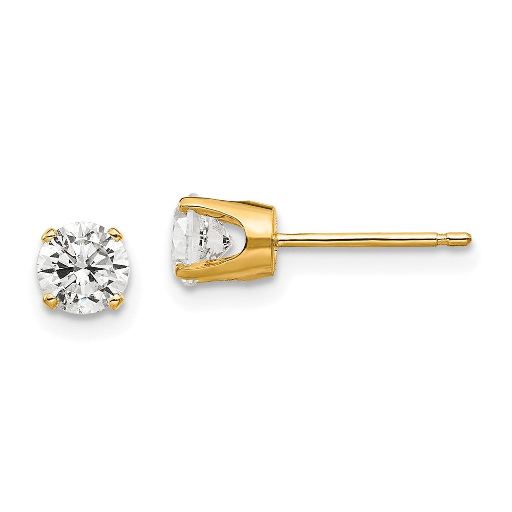 Gold CZ Stud Earrings