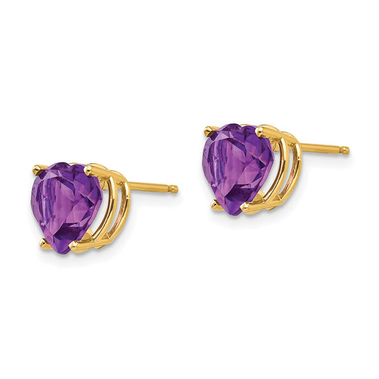 14k Heart Gemstone earring
