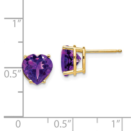 14k Heart Gemstone earring