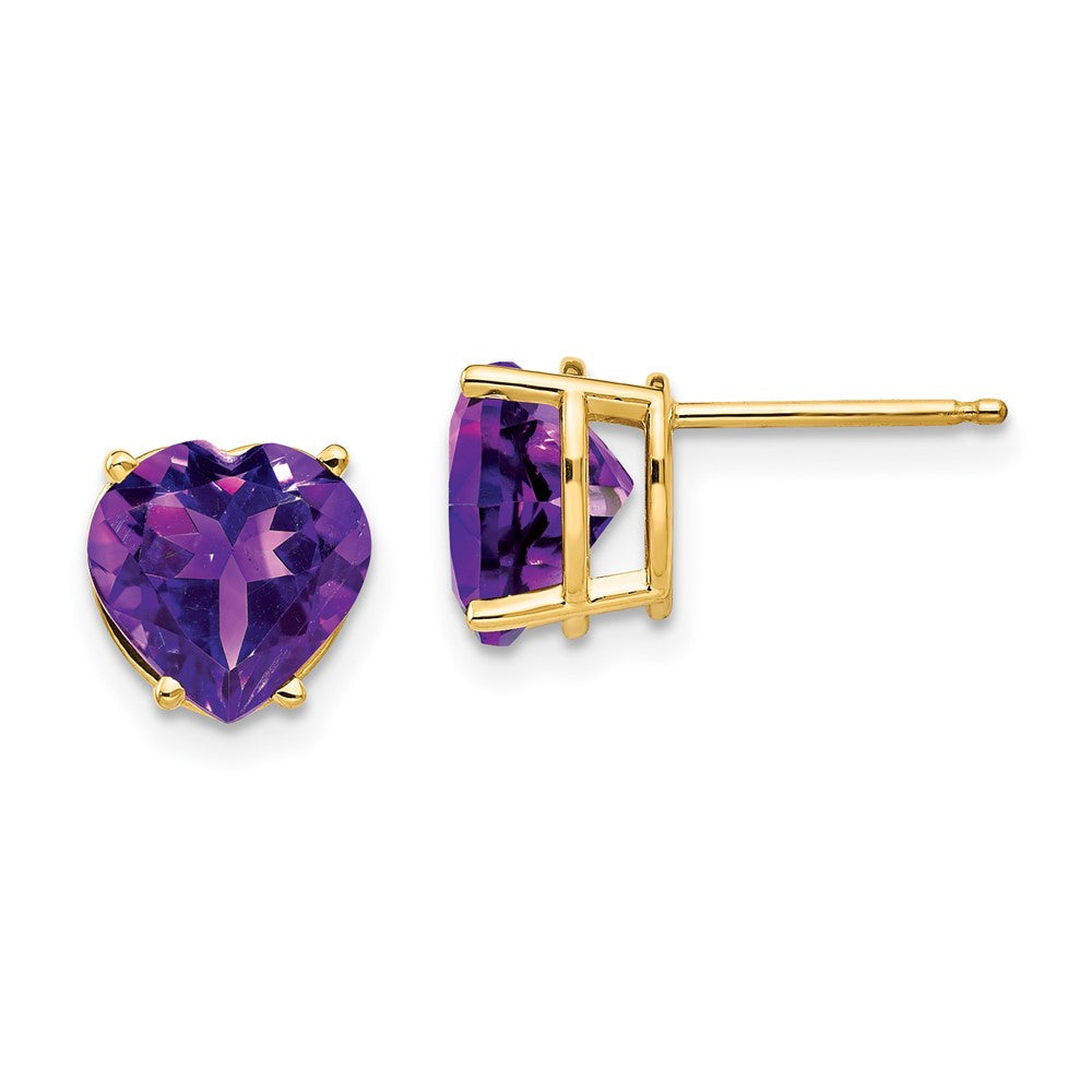 14k Heart Gemstone earring