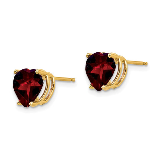 14k Heart Gemstone earring