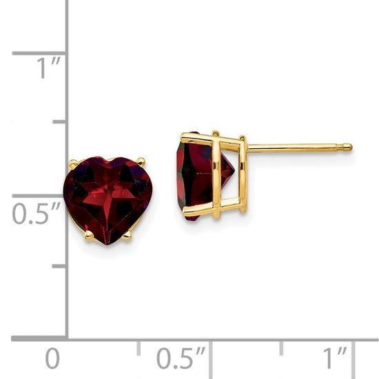 14k Heart Gemstone earring