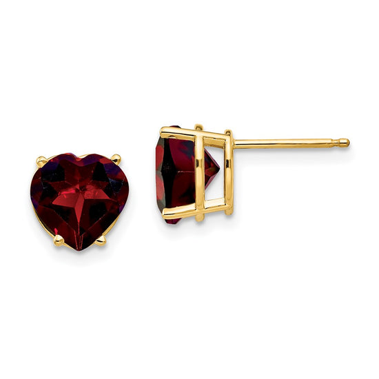 14k Heart Gemstone earring