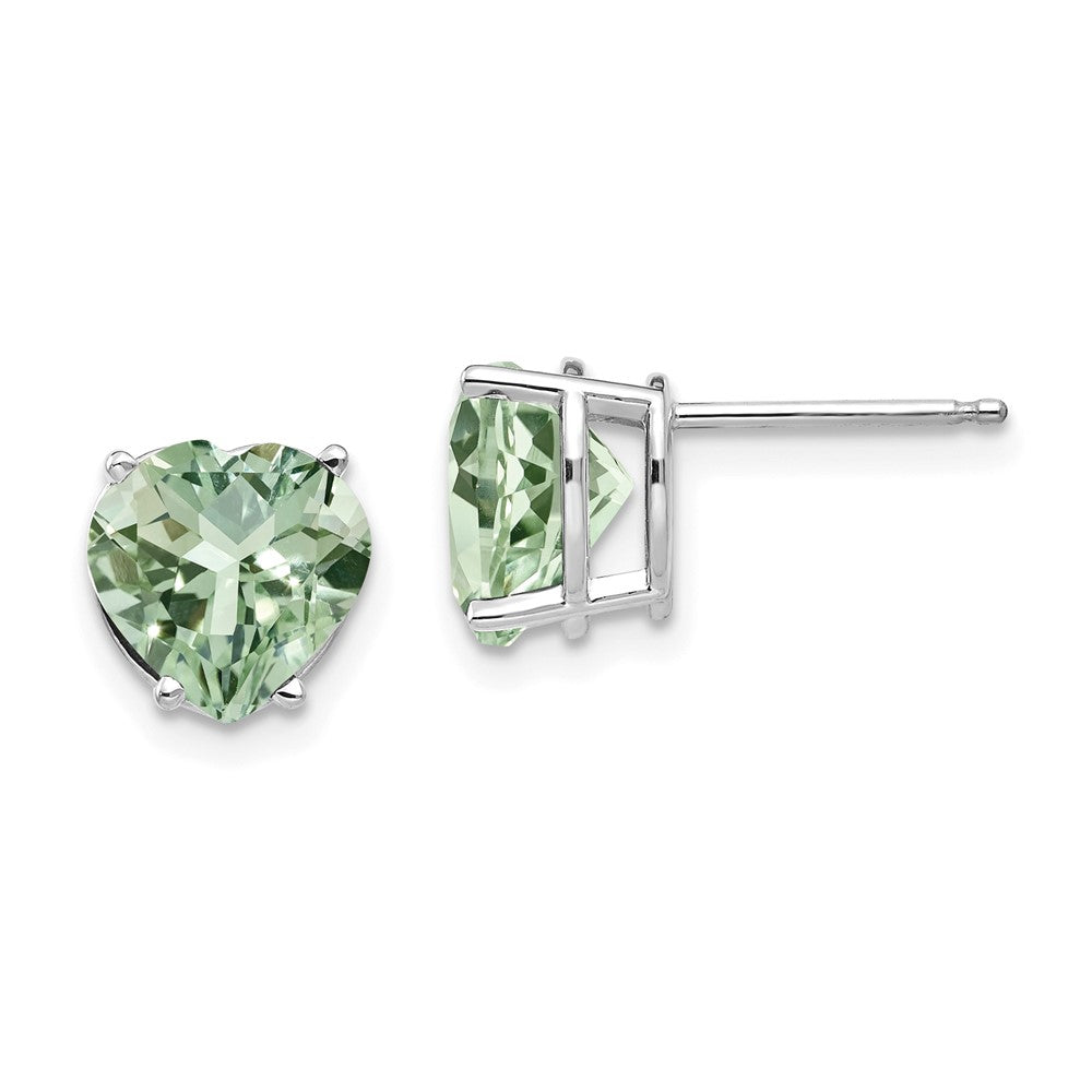14k Heart Gemstone earring