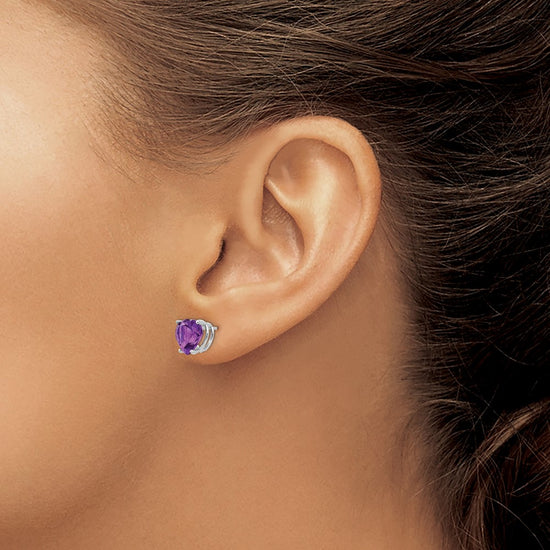 14k Heart Gemstone earring