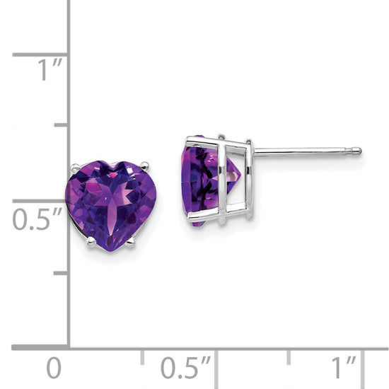 14k Heart Gemstone earring