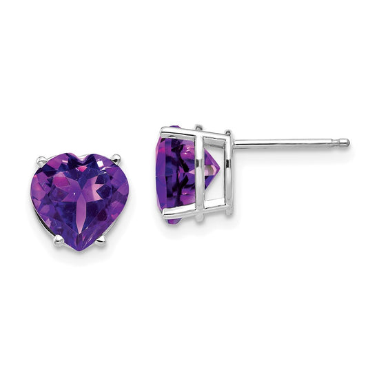 14k Heart Gemstone earring