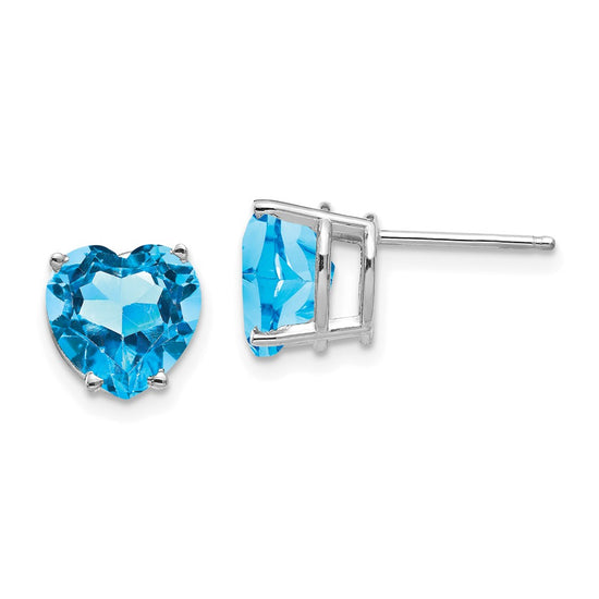 14k Heart Gemstone earring