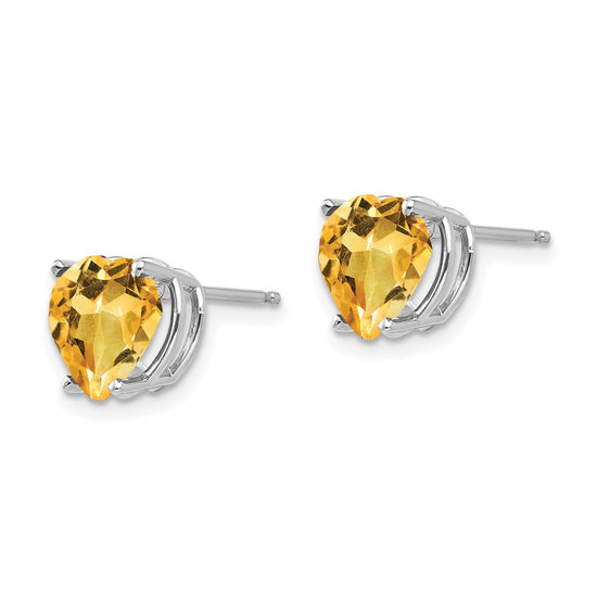 14k Heart Gemstone earring
