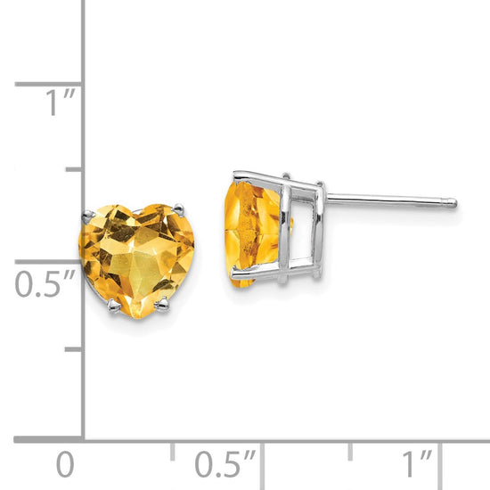 14k Heart Gemstone earring