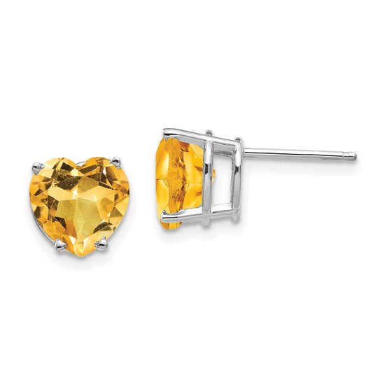 14k Heart Gemstone earring