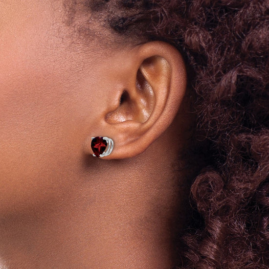 14k Heart Gemstone earring