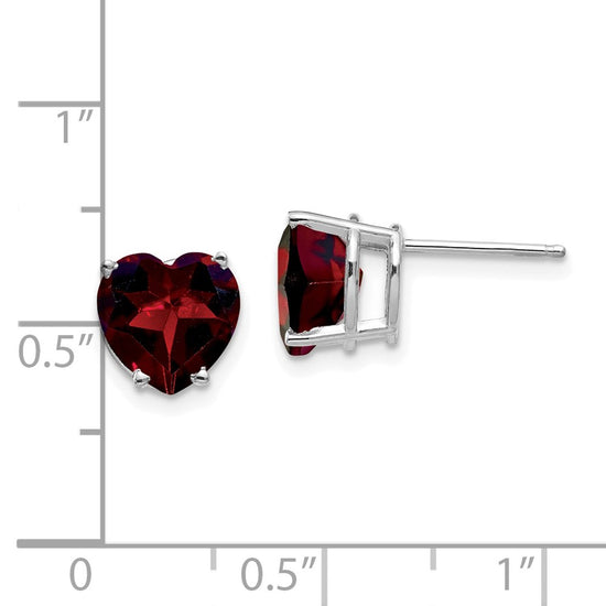 14k Heart Gemstone earring