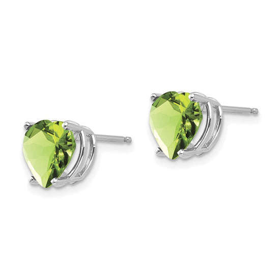 14k Heart Gemstone earring