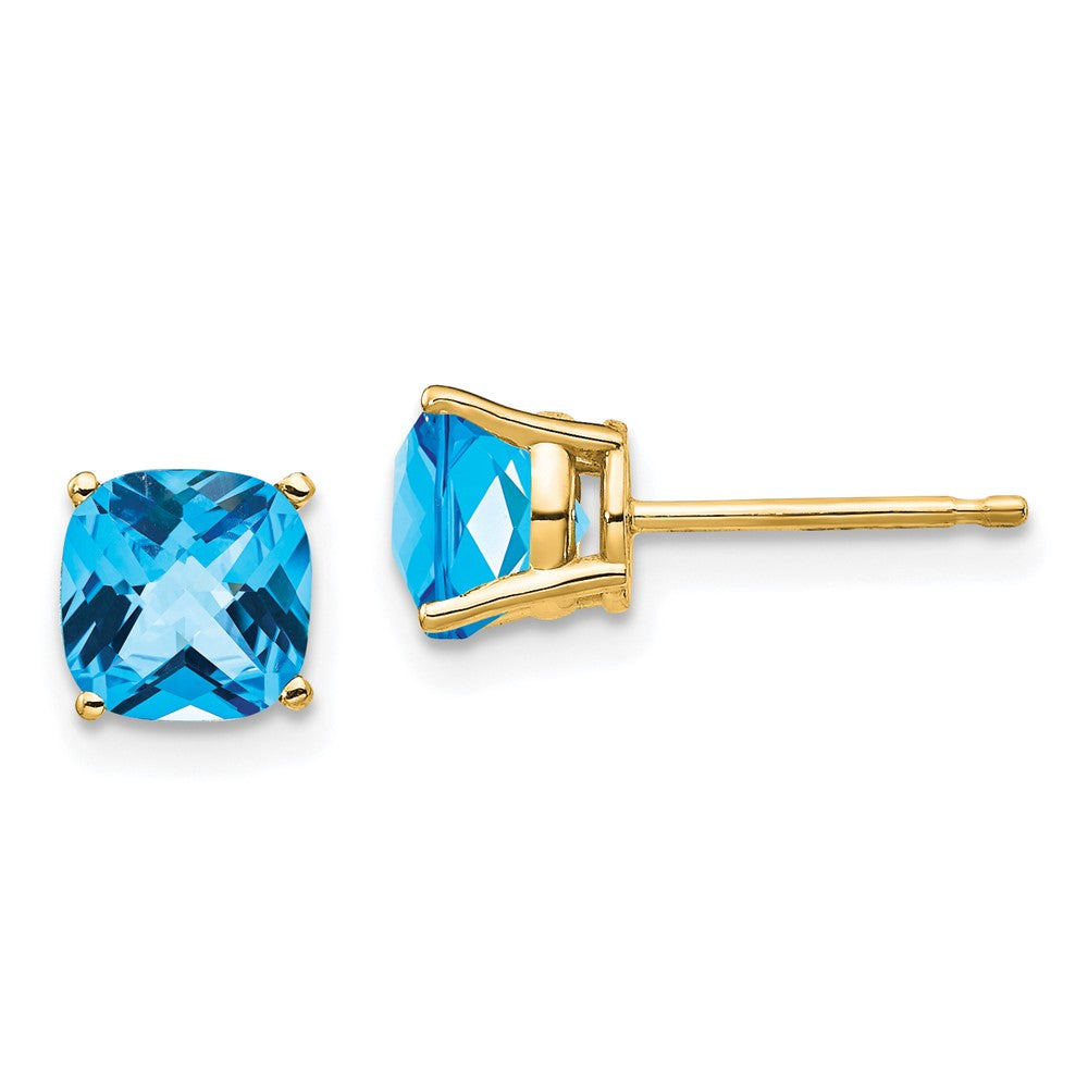14k Cushion Gemstone Earring
