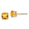 14k Cushion Gemstone Earring