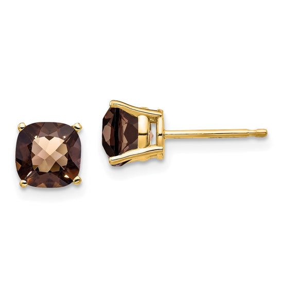 14k Cushion Gemstone Earring