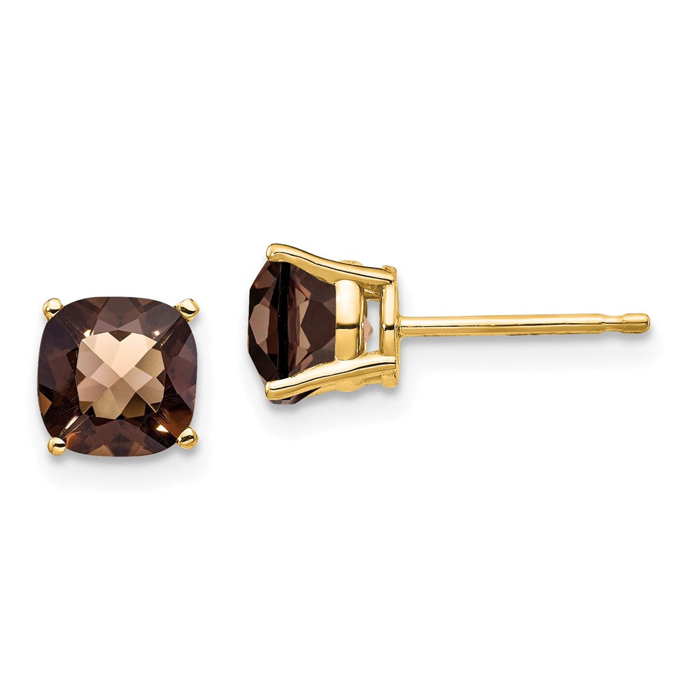 14k Cushion Gemstone Earring