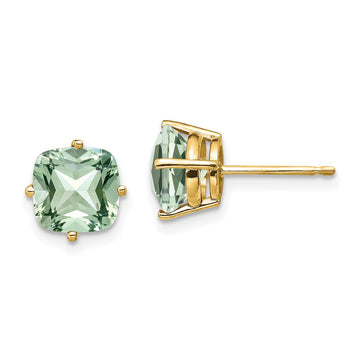14k Cushion Gemstone Earring