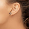 14k 7mm Cushion Smoky Quartz Checkerboard Post Earrings