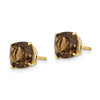 14k 7mm Cushion Smoky Quartz Post Earrings