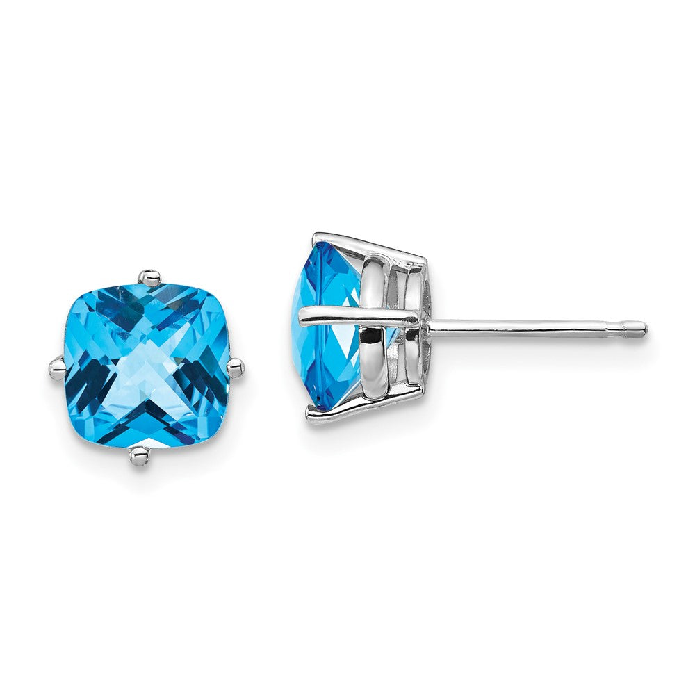 14k Cushion Gemstone Earring