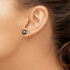 14k White Gold 7mm Cushion Smoky Quartz Post Earrings