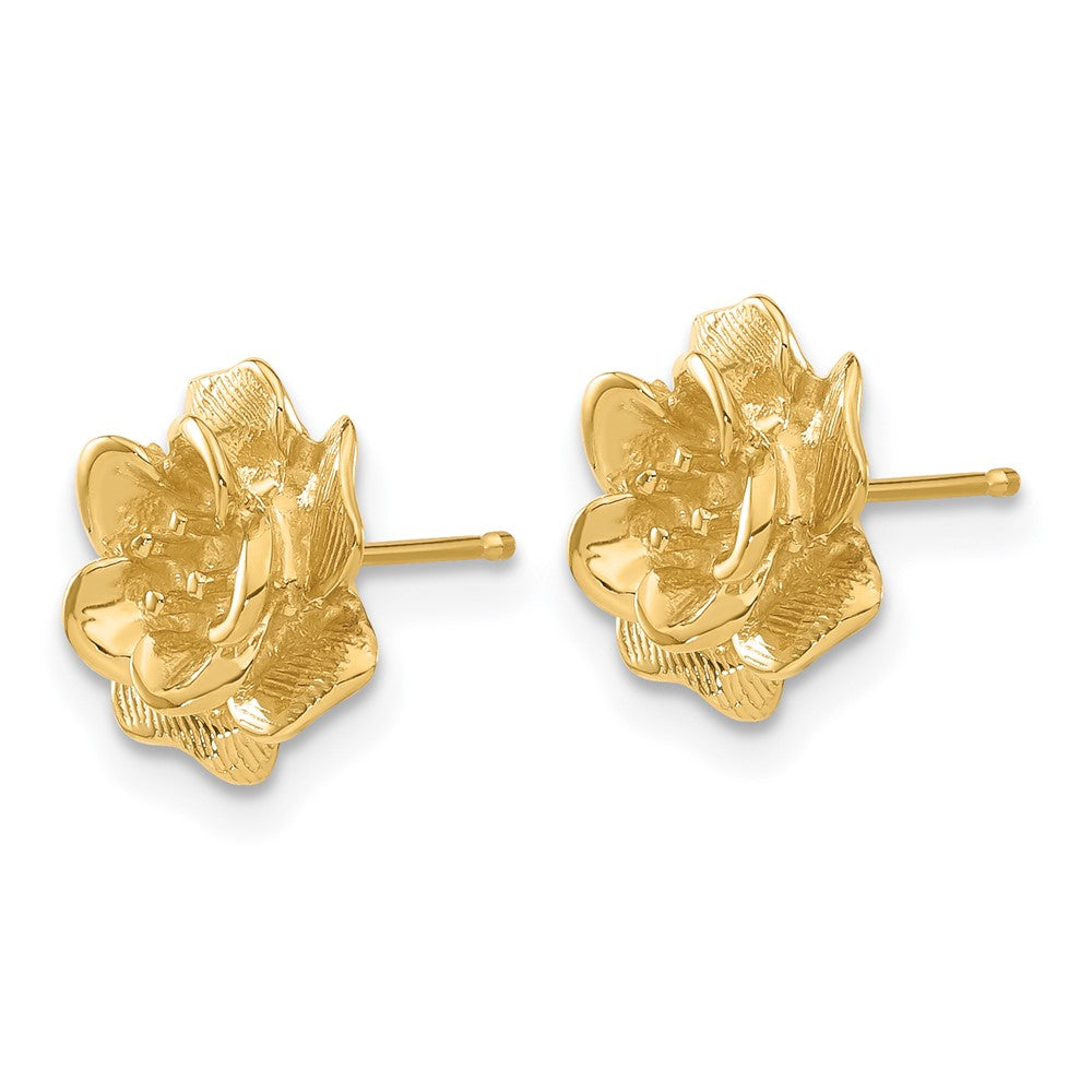 14k Holds 2-2.0mm Stones Flower Earring Mountings