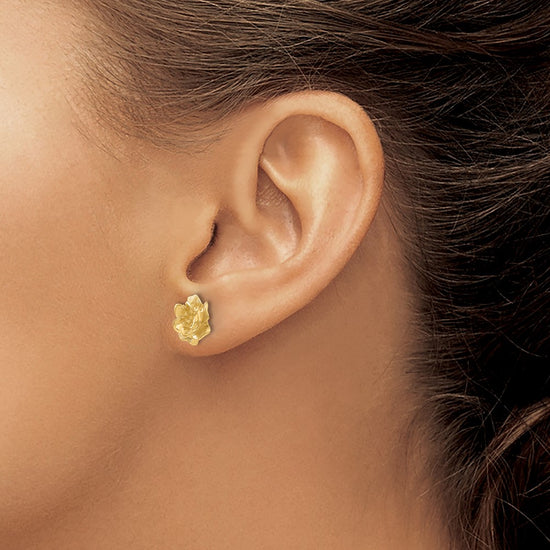 14k Holds 2-2.0mm Stones Flower Earring Mountings