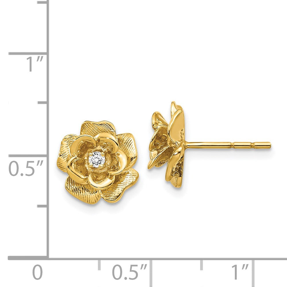 14k 1/15 carat Lab Grown Diamond VS/SI+ G+ Flower Post Earrings