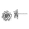 14k White Gold Holds 2-2.0mm Stones Flower Earring Mountings