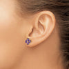 Gemstone Flower Post Earrings