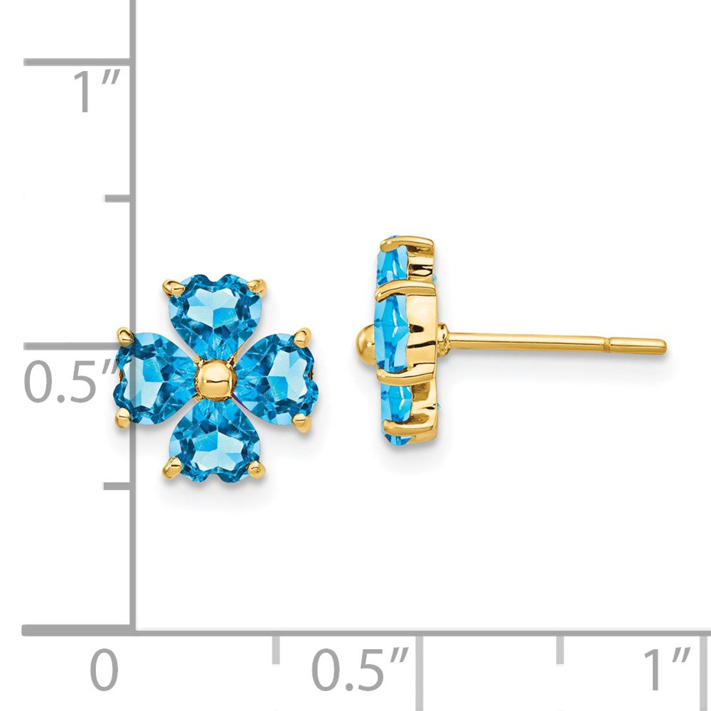 Gemstone Flower Post Earrings