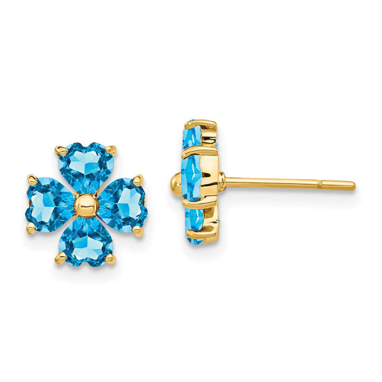 Gemstone Flower Post Earrings