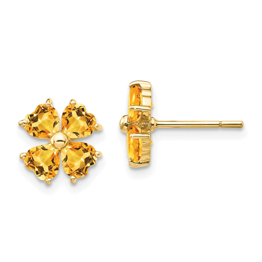 Gemstone Flower Post Earrings