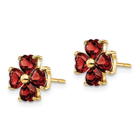 Gemstone Flower Post Earrings