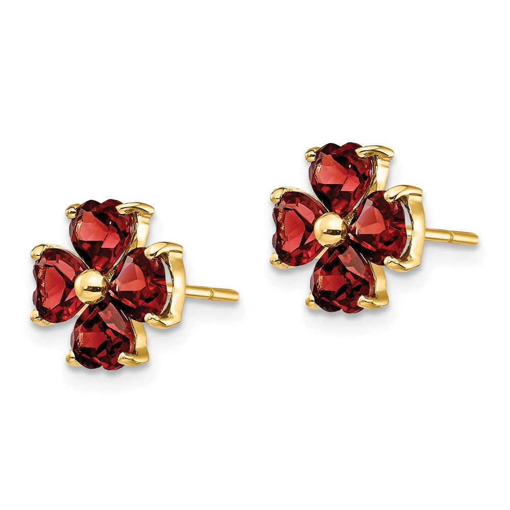 Gemstone Flower Post Earrings