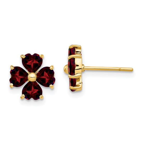 Gemstone Flower Post Earrings