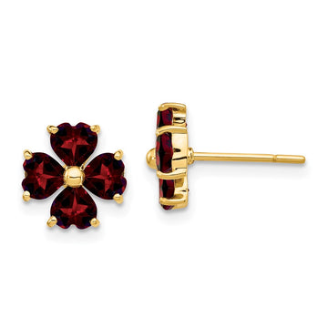 Gemstone Flower Post Earrings