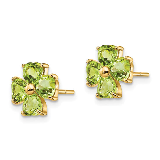 Gemstone Flower Post Earrings