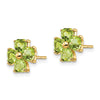 14k Heart-shaped Peridot Flower Post Earrings