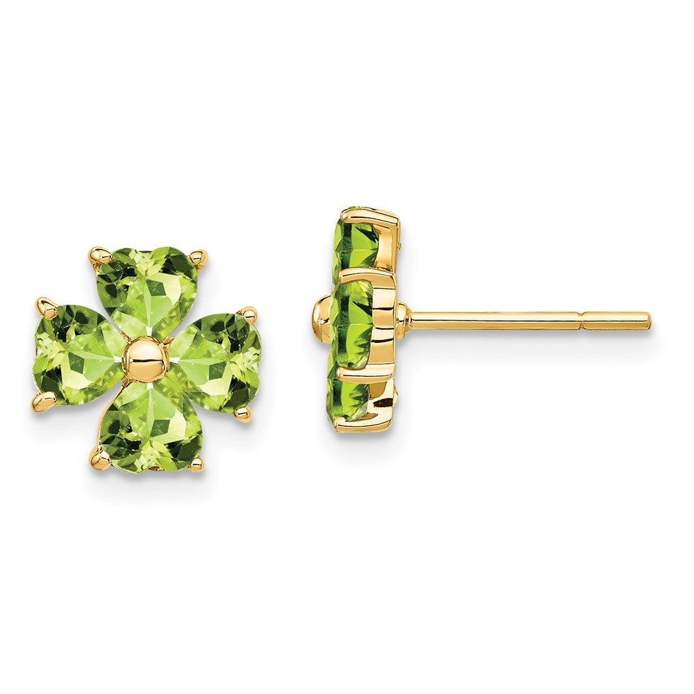 Gemstone Flower Post Earrings