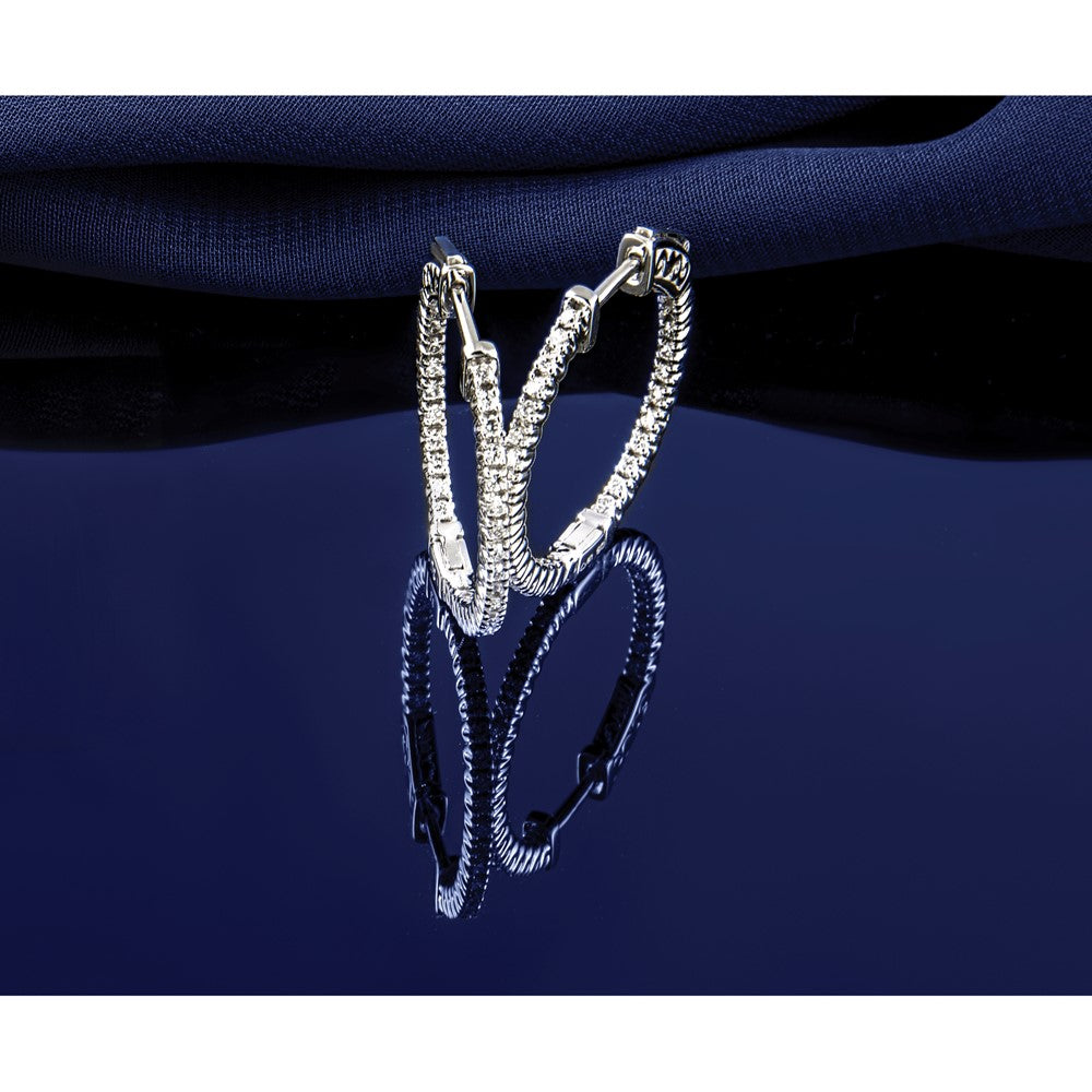 Diamond Hoops with Safety Clasps