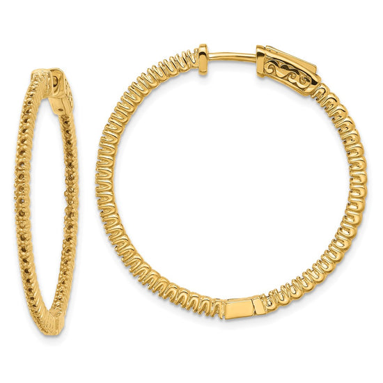 Diamond Hoops with Safety Clasps