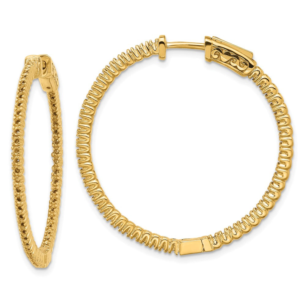 Diamond Hoops with Safety Clasps