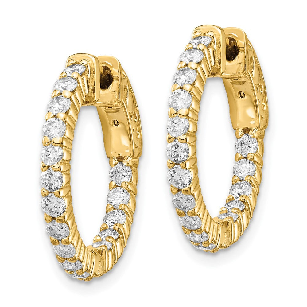 Gold Diamond Hoops with Safety Clasps