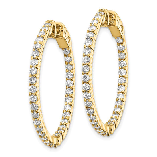 Gold Diamond Hoops with Safety Clasps
