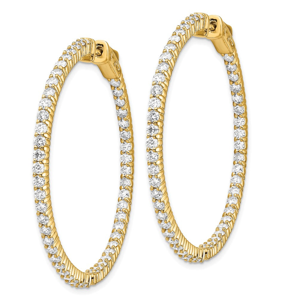 Gold Diamond Hoops with Safety Clasps
